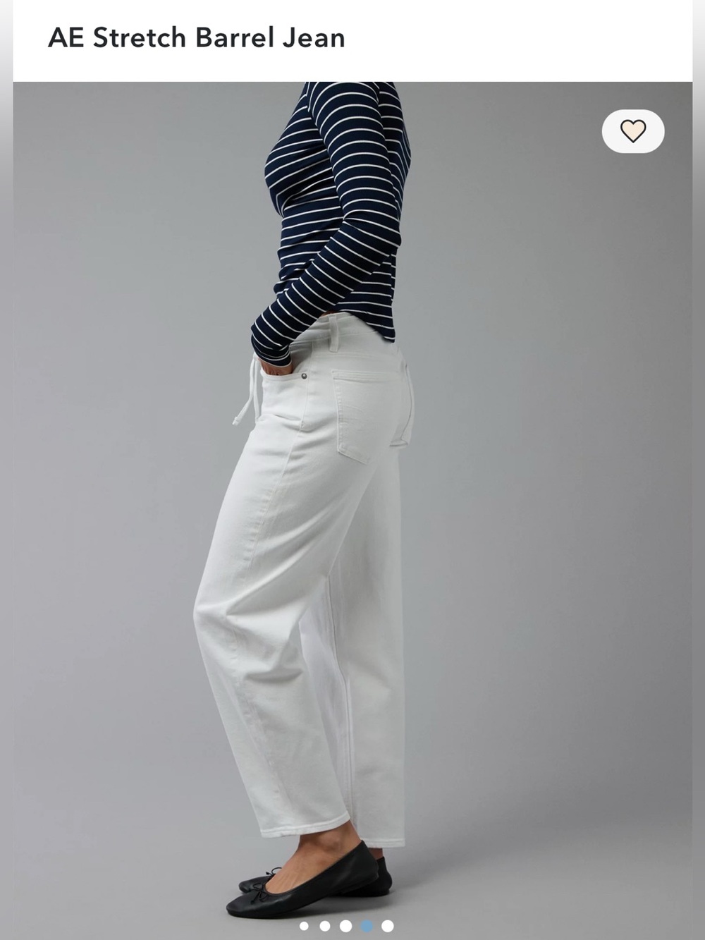 NWT American Eagle Outfitters Stretch Barrel Jean in White